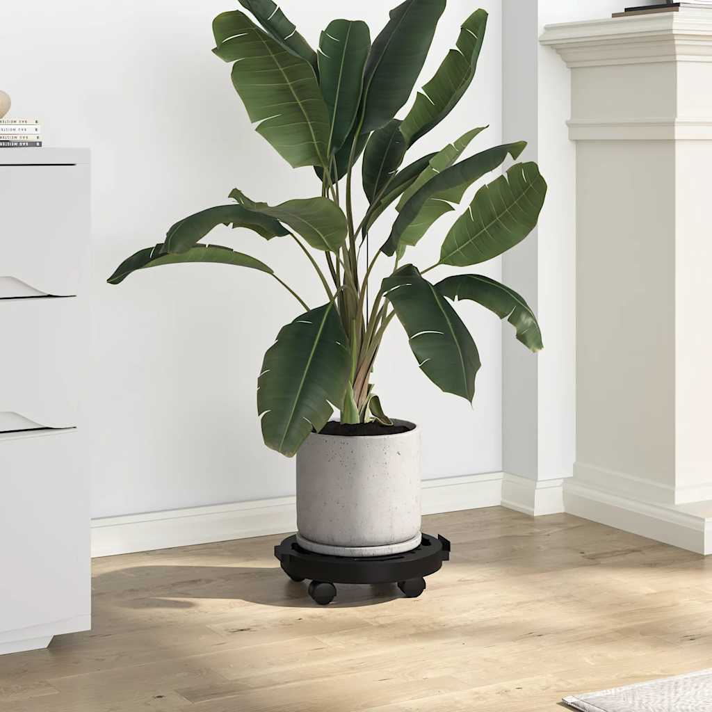 Βάσεις Γλάστρας με Ρόδες 3 τεμ. Μαύρες Ø30 εκ. 170 κ.