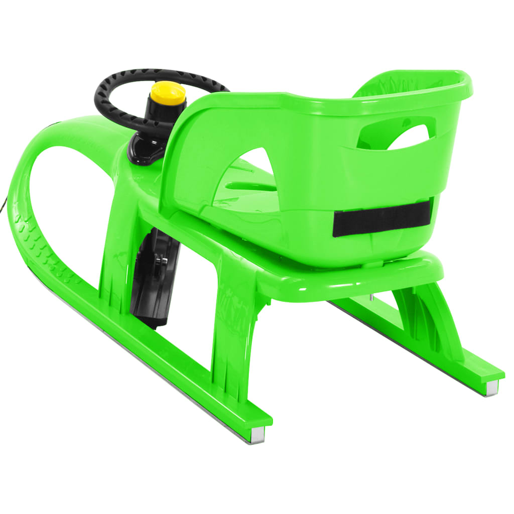 Έλκηθρο με Κάθισμα και Τιμόνι Πράσινο 102,5x40x23 εκ. Πολυπροπ. - Pakobazaar