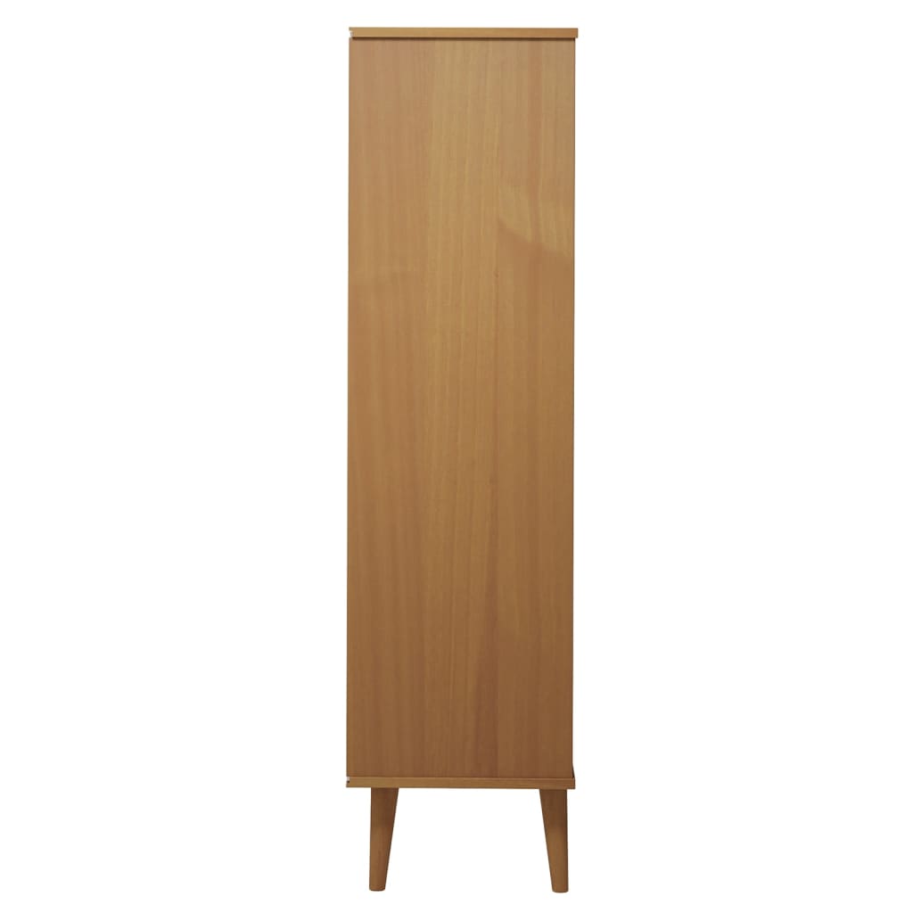 Βιβλιοθήκη MOLDE Καφέ 90 x 35 x 133,5 εκ. από Μασίφ Ξύλο Πεύκου
