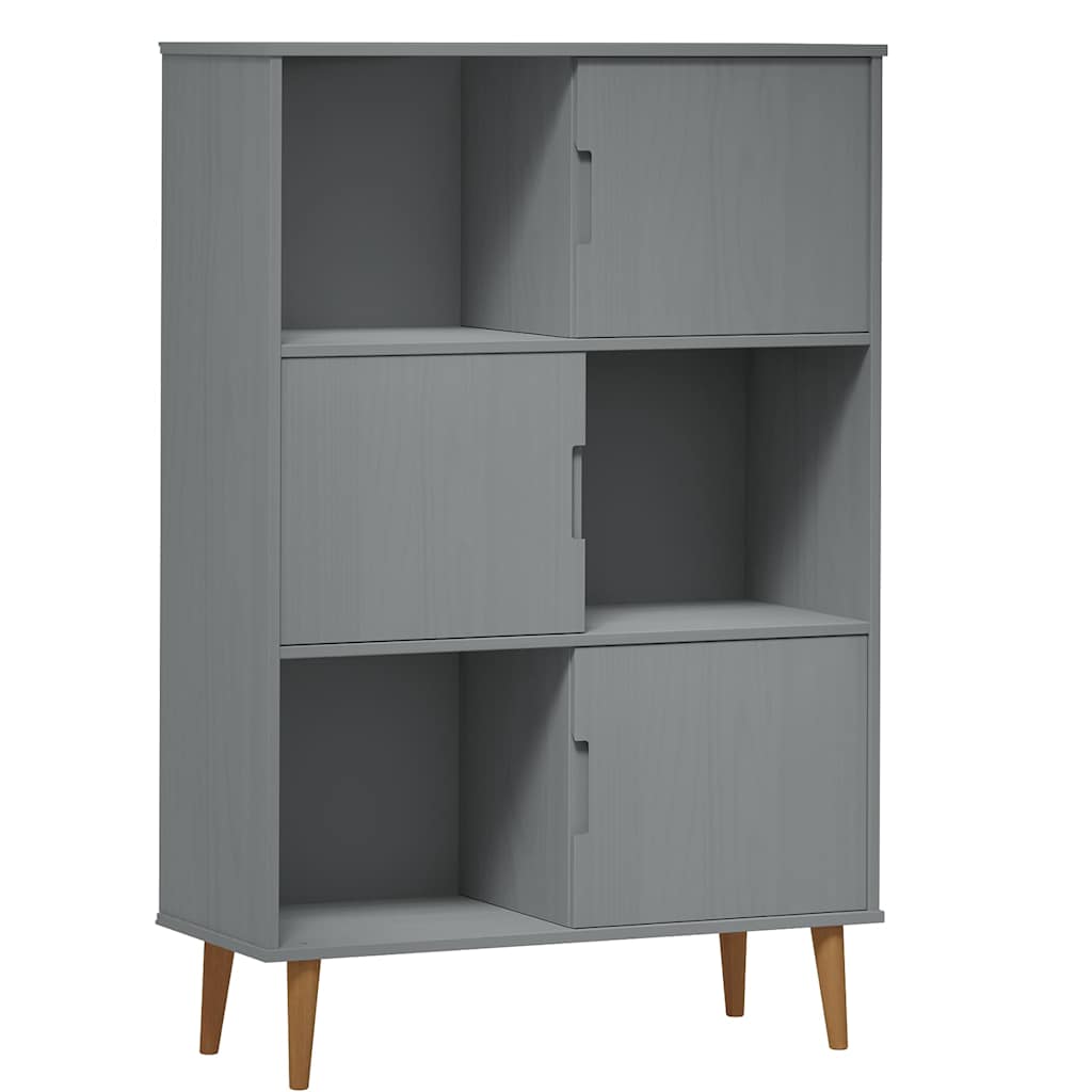 Βιβλιοθήκη MOLDE Λευκή 90x35x133,5 εκ. από Μασίφ Ξύλο Πεύκου