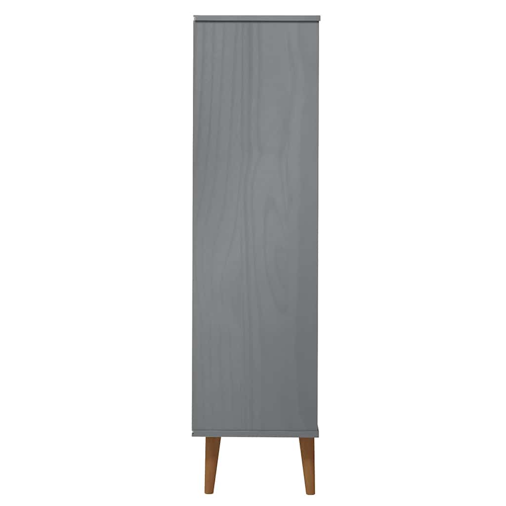 Βιβλιοθήκη MOLDE Λευκή 90x35x133,5 εκ. από Μασίφ Ξύλο Πεύκου