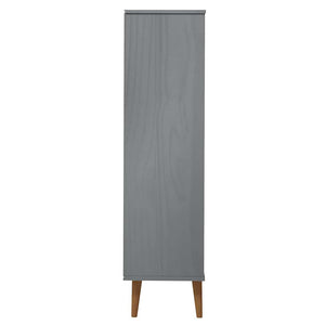 Βιβλιοθήκη MOLDE Λευκή 90x35x133,5 εκ. από Μασίφ Ξύλο Πεύκου