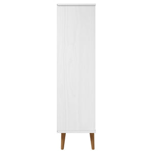 Βιβλιοθήκη MOLDE Λευκή 60x35x133,5 εκ. από Μασίφ Ξύλο Πεύκου