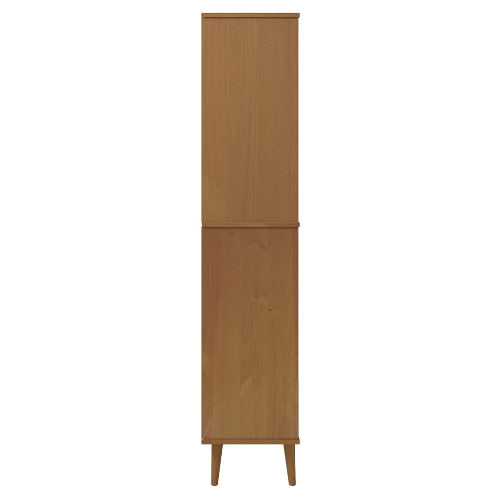 Βιβλιοθήκη MOLDE Καφέ 85x35x170,5 εκ. από Μασίφ Ξύλο Πεύκου - Pakobazaar