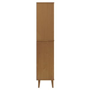 Βιβλιοθήκη MOLDE Καφέ 85x35x170,5 εκ. από Μασίφ Ξύλο Πεύκου - Pakobazaar