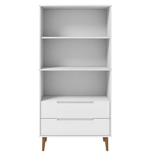 Βιβλιοθήκη MOLDE Λευκή 85x35x170,5 εκ. από Μασίφ Ξύλο Πεύκου