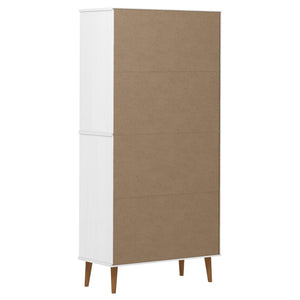 Βιβλιοθήκη MOLDE Λευκή 85x35x170,5 εκ. από Μασίφ Ξύλο Πεύκου