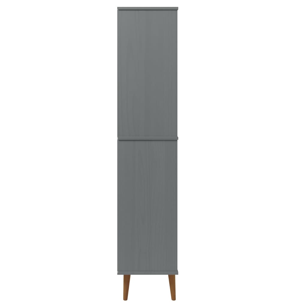 Βιβλιοθήκη MOLDE Γκρι 85x35x170,5 εκ. από Μασίφ Ξύλο Πεύκου