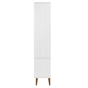 Βιτρίνα MOLDE Λευκή 90 x 35 x 175 εκ. από Μασίφ Ξύλο Πεύκου - Pakobazaar