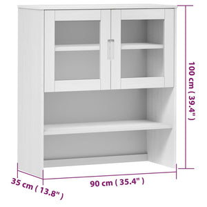 Πάνω Μέρος Ντουλαπιού MOLDE Λευκό 90x35x100 εκ. Μασίφ Πεύκο