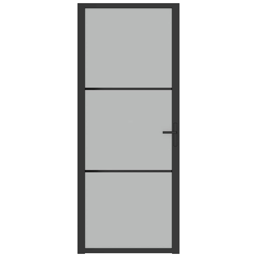 Εσωτερική Πόρτα 83 x 201,5 εκ. Μαύρο Ματ Γυαλί και Αλουμίνιο - Pakobazaar