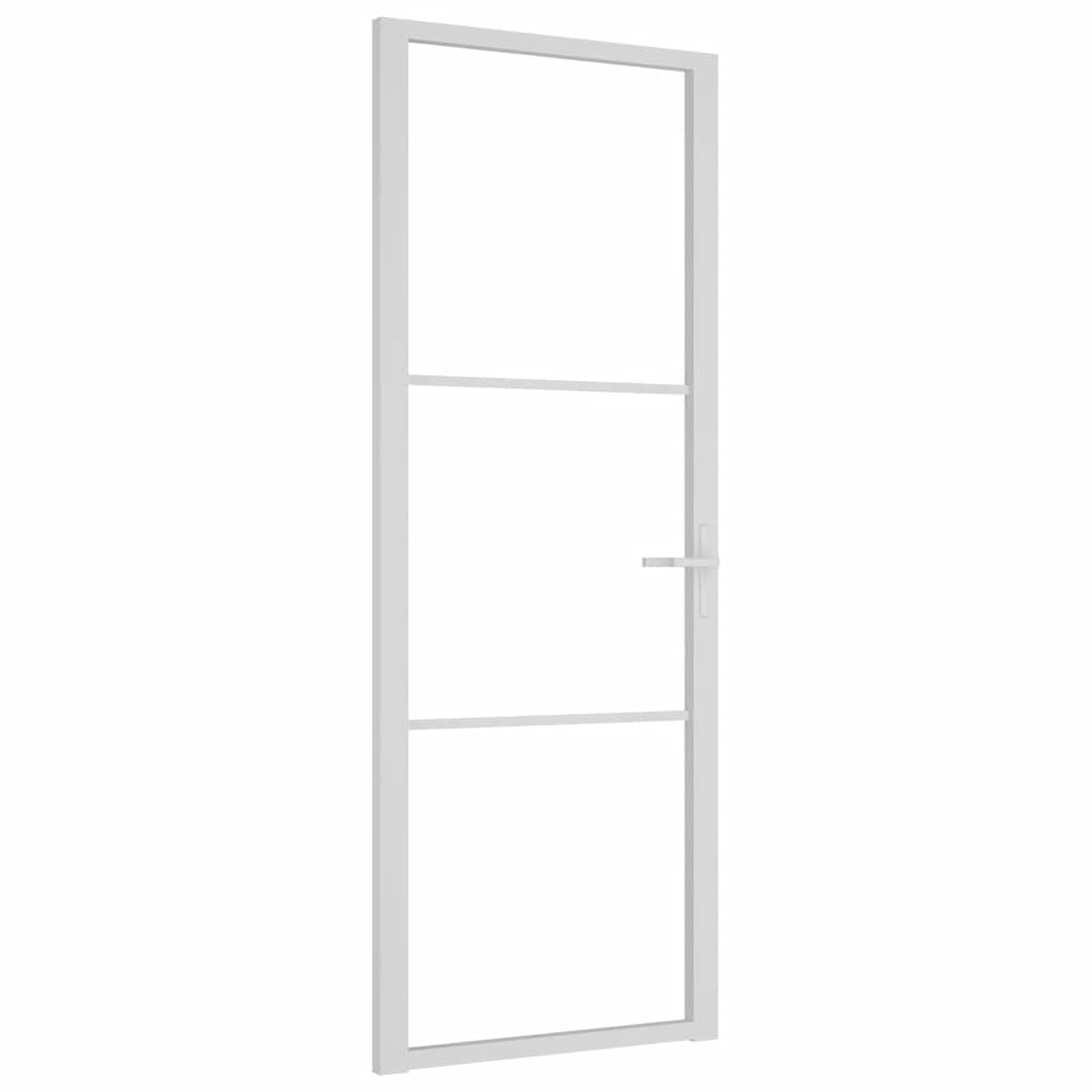 Εσωτερική Πόρτα 76 x 201,5 εκ. Λευκό ESG Γυαλί και Αλουμίνιο - Pakobazaar