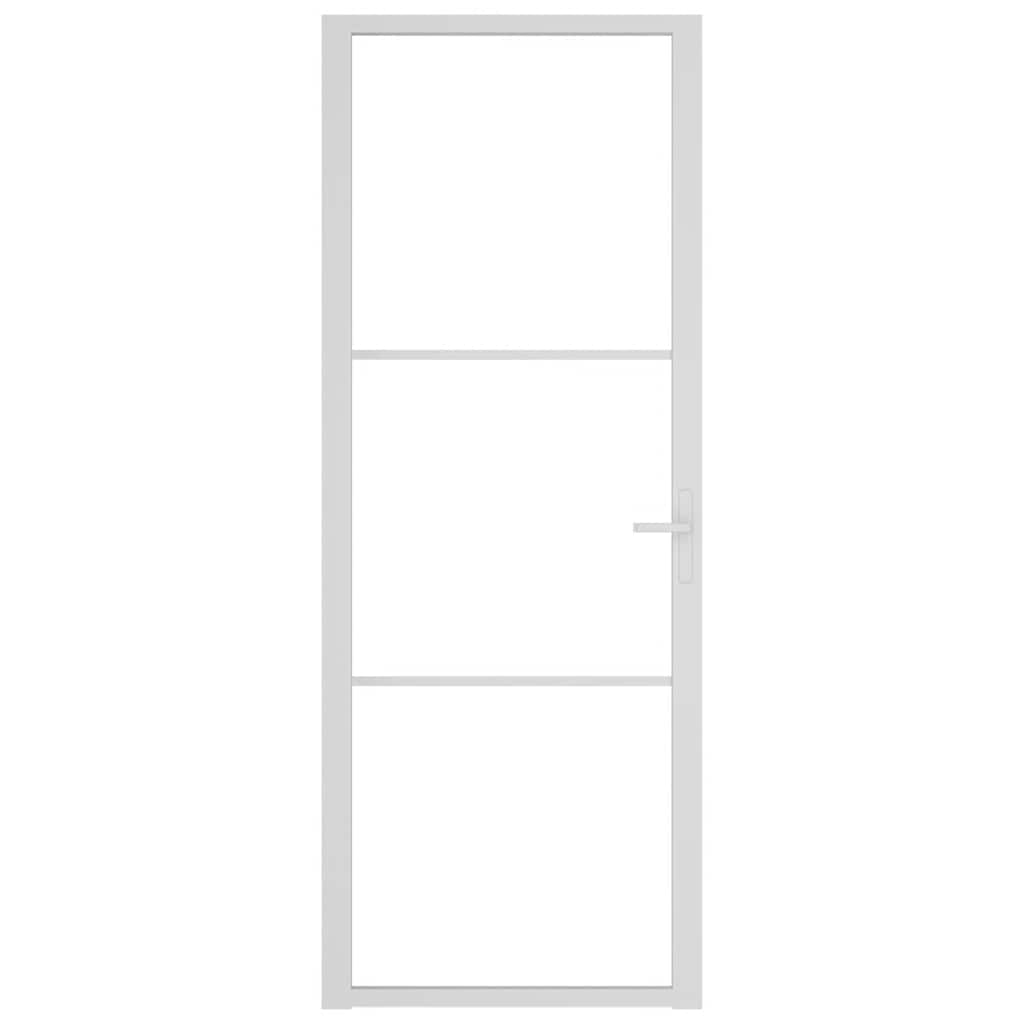 Εσωτερική Πόρτα 76 x 201,5 εκ. Λευκό ESG Γυαλί και Αλουμίνιο - Pakobazaar