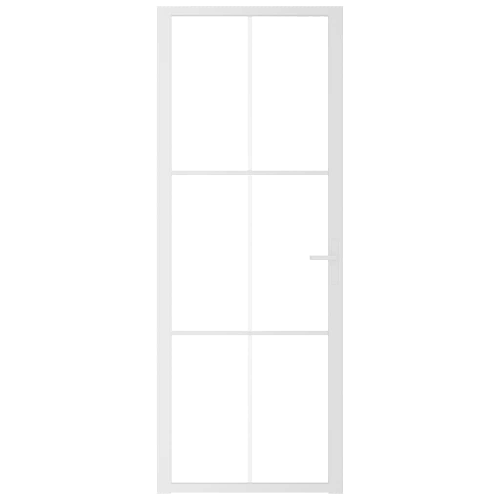 Εσωτερική Πόρτα 76 x 201,5 εκ. Λευκό ESG Γυαλί και Αλουμίνιο