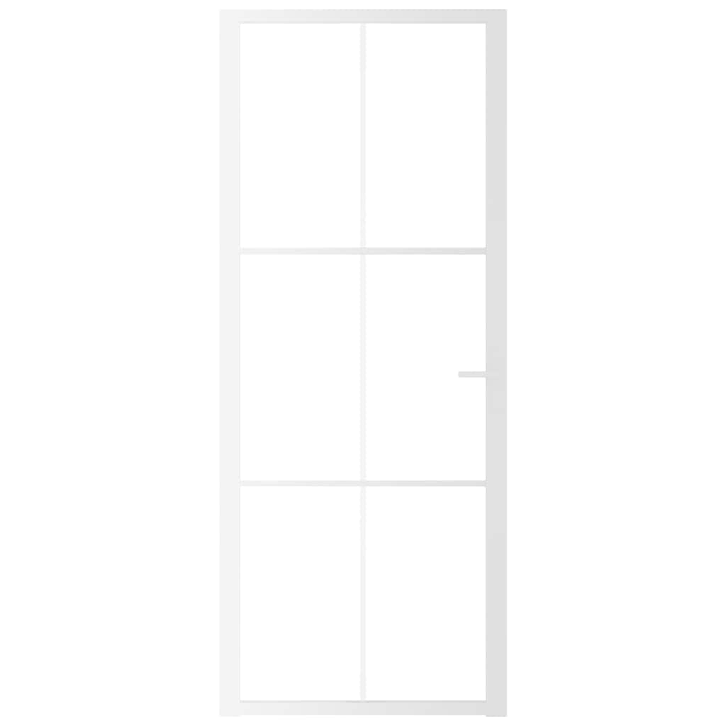 Εσωτερική Πόρτα 83x201,5 εκ. Λευκό ESG Γυαλί και Αλουμίνιο