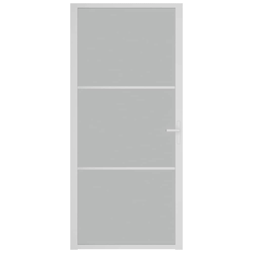 Εσωτερική Πόρτα 93x201,5 εκ. Λευκό Ματ Γυαλί και Αλουμίνιο