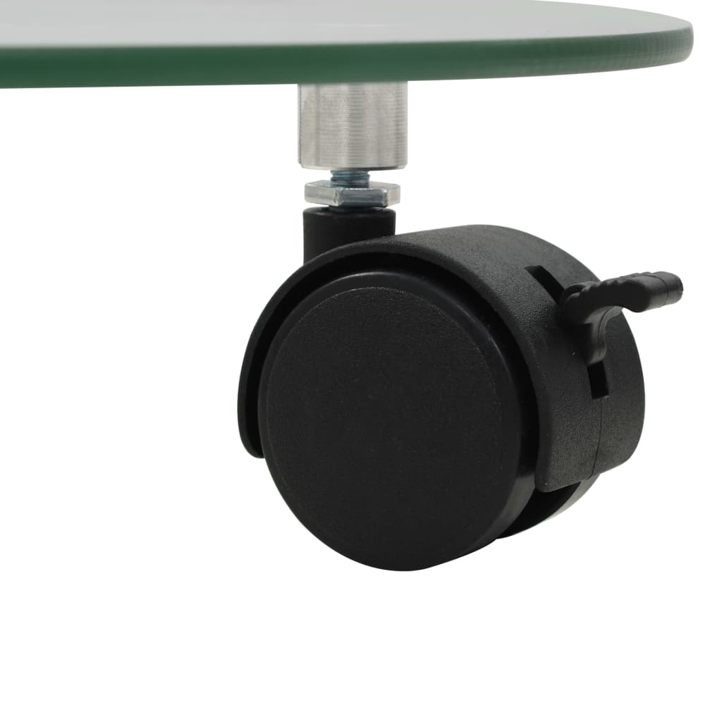 Βάσεις Φυτών με Ρόδες 4 τεμ. Στρογγυλές 28 εκ. Ψημένο Γυαλί