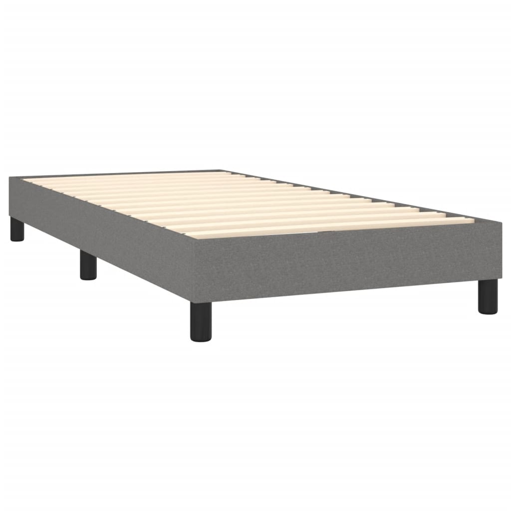 Κρεβάτι Boxspring με Στρώμα Σκούρο Γκρι 80x200 εκ. Υφασμάτινο - Pakobazaar