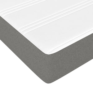 Κρεβάτι Boxspring με Στρώμα Σκούρο Γκρι 90x190 εκ. Υφασμάτινο - Pakobazaar