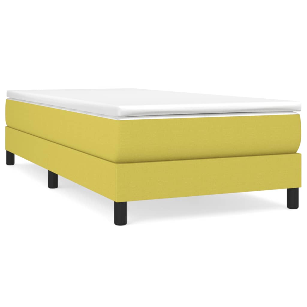 Κρεβάτι Boxspring με Στρώμα Πράσινο 90x190 εκ.Υφασμάτινο