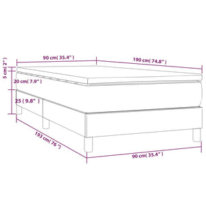 Κρεβάτι Boxspring με Στρώμα Πράσινο 90x190 εκ.Υφασμάτινο