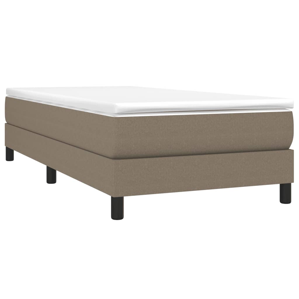 Κρεβάτι Boxspring με Στρώμα Taupe 90x200 εκ. Υφασμάτινο