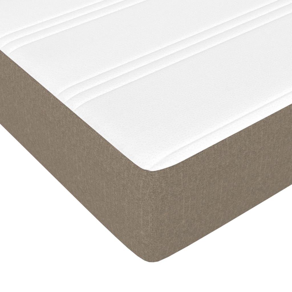 Κρεβάτι Boxspring με Στρώμα Taupe 90x200 εκ. Υφασμάτινο