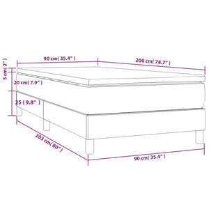 Κρεβάτι Boxspring με Στρώμα Κρεμ 90x200 εκ.Υφασμάτινο