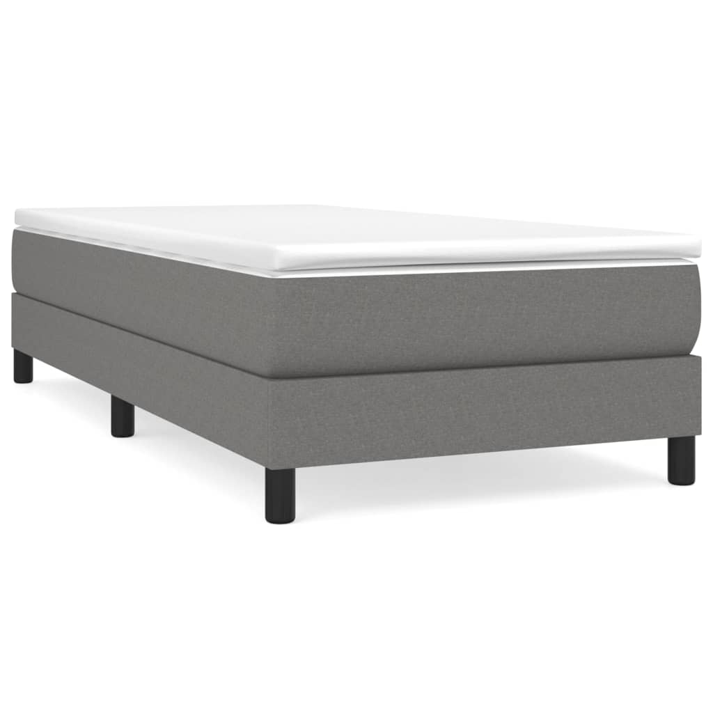Κρεβάτι Boxspring με Στρώμα Σκούρο Γκρι 100x200 εκ. Υφασμάτινο - Pakobazaar