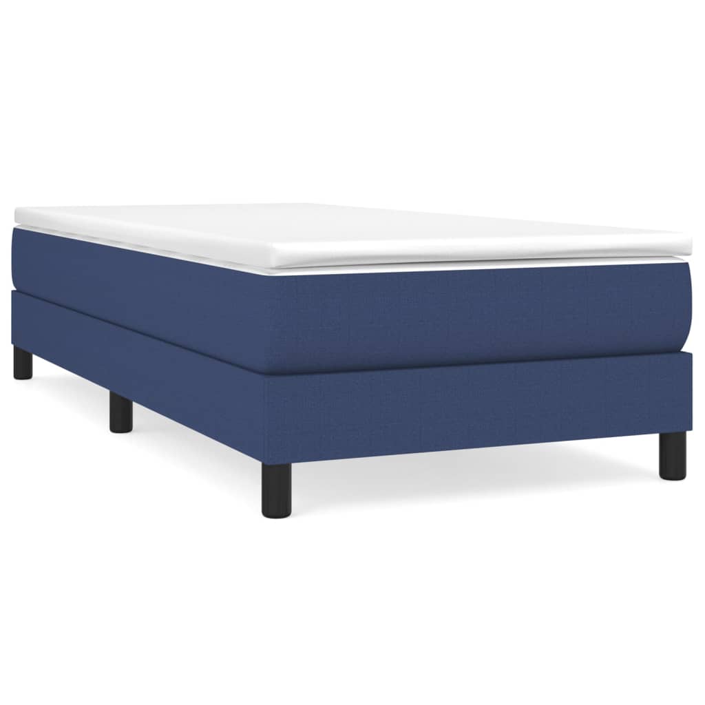 Κρεβάτι Boxspring με Στρώμα Μπλε 100 x 200 εκ. Υφασμάτινο