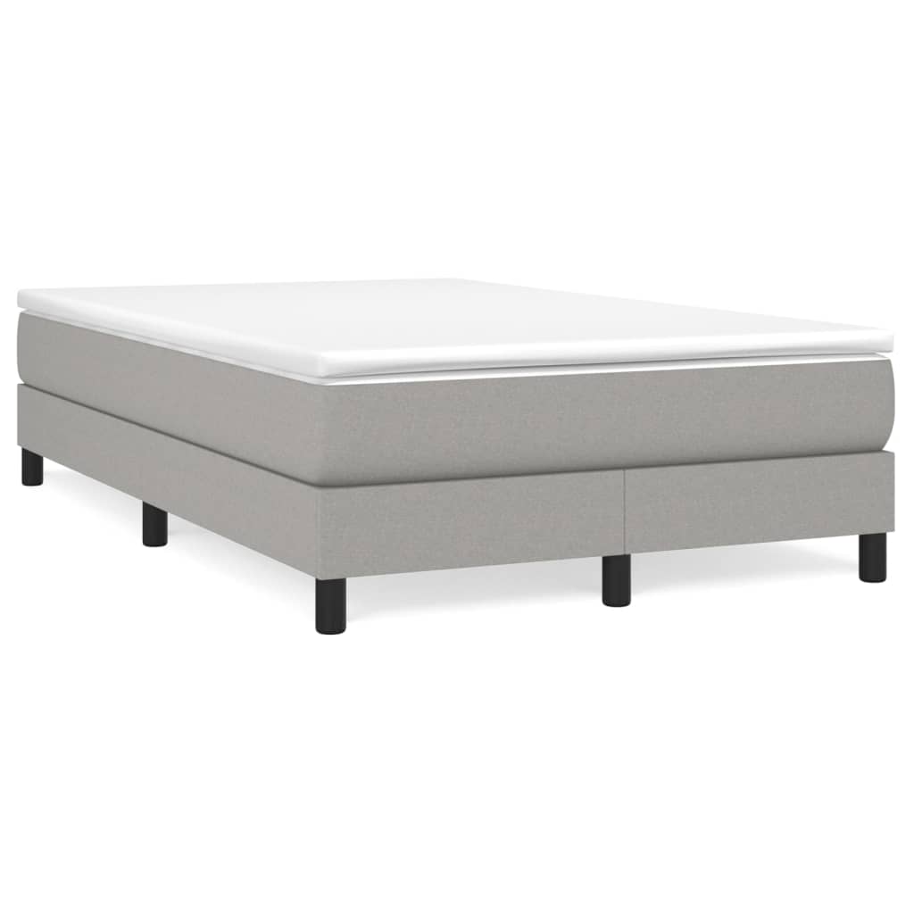 Κρεβάτι Boxspring με Στρώμα Ανοιχτό Γκρι 120x200 εκ. Υφασμάτινο