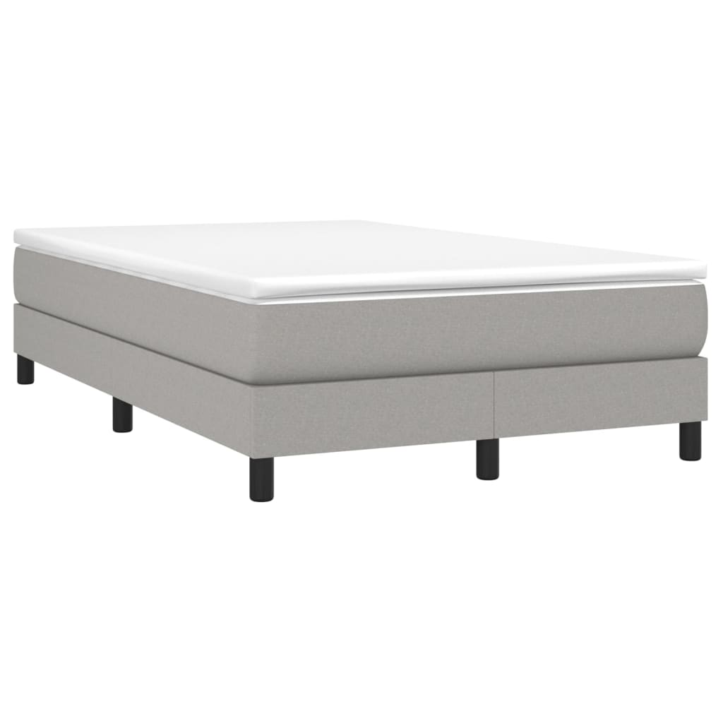 Κρεβάτι Boxspring με Στρώμα Ανοιχτό Γκρι 120x200 εκ. Υφασμάτινο