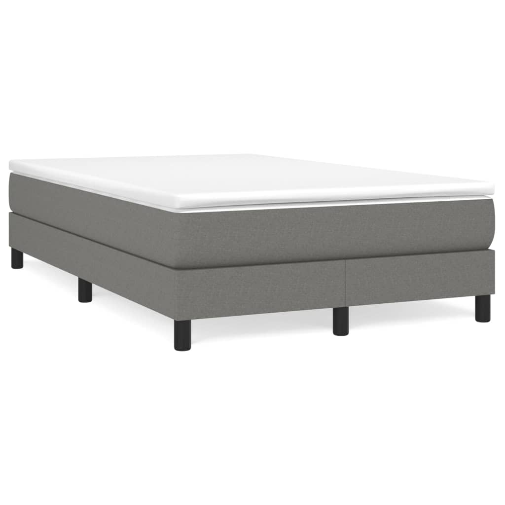 Κρεβάτι Boxspring με Στρώμα Σκούρο Γκρι 120x200 εκ. Υφασμάτινο - Pakobazaar