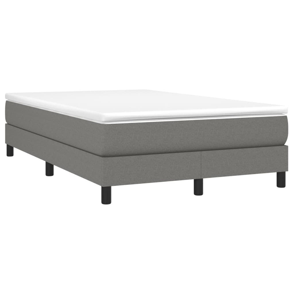 Κρεβάτι Boxspring με Στρώμα Σκούρο Γκρι 120x200 εκ. Υφασμάτινο - Pakobazaar