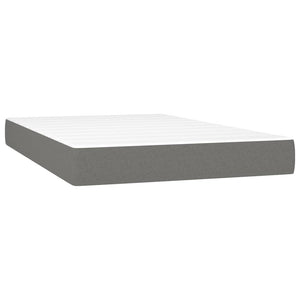 Κρεβάτι Boxspring με Στρώμα Σκούρο Γκρι 120x200 εκ. Υφασμάτινο - Pakobazaar