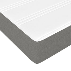 Κρεβάτι Boxspring με Στρώμα Σκούρο Γκρι 120x200 εκ. Υφασμάτινο - Pakobazaar