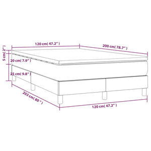 Κρεβάτι Boxspring με Στρώμα Σκούρο Γκρι 120x200 εκ. Υφασμάτινο - Pakobazaar