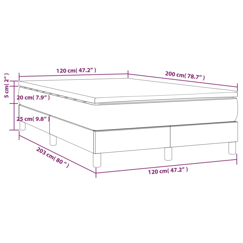 Κρεβάτι Boxspring με Στρώμα Πράσινο 120x200 εκ. Υφασμάτινο