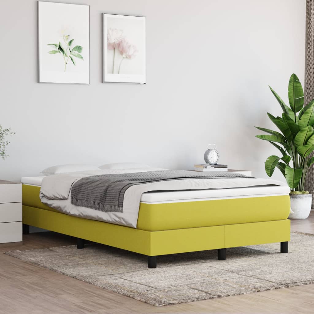 Κρεβάτι Boxspring με Στρώμα Πράσινο 120x200 εκ. Υφασμάτινο