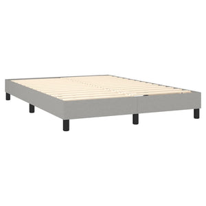 Κρεβάτι Boxspring με Στρώμα Ανοιχτό Γκρι 140x190 εκ. Υφασμάτινο