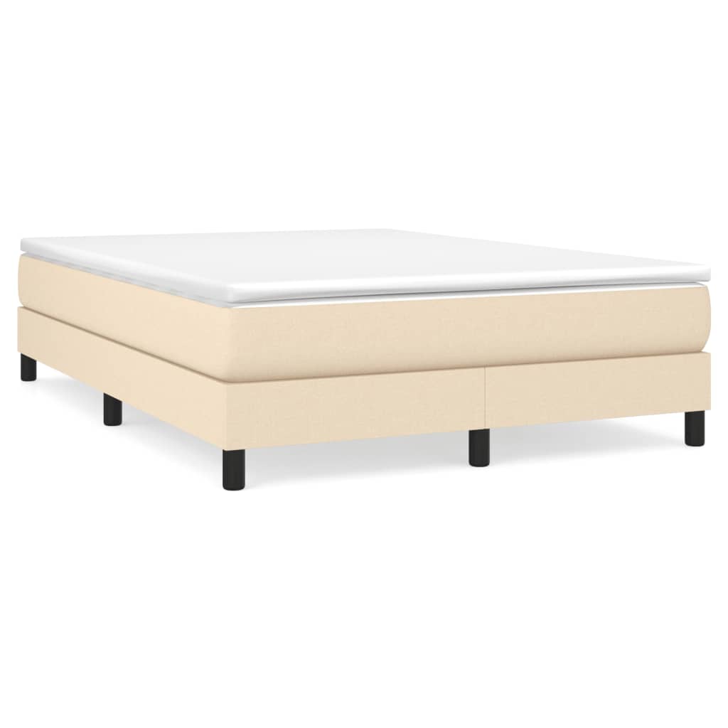 Κρεβάτι Boxspring με Στρώμα Κρεμ 140x190 εκ. Υφασμάτινο - Pakobazaar