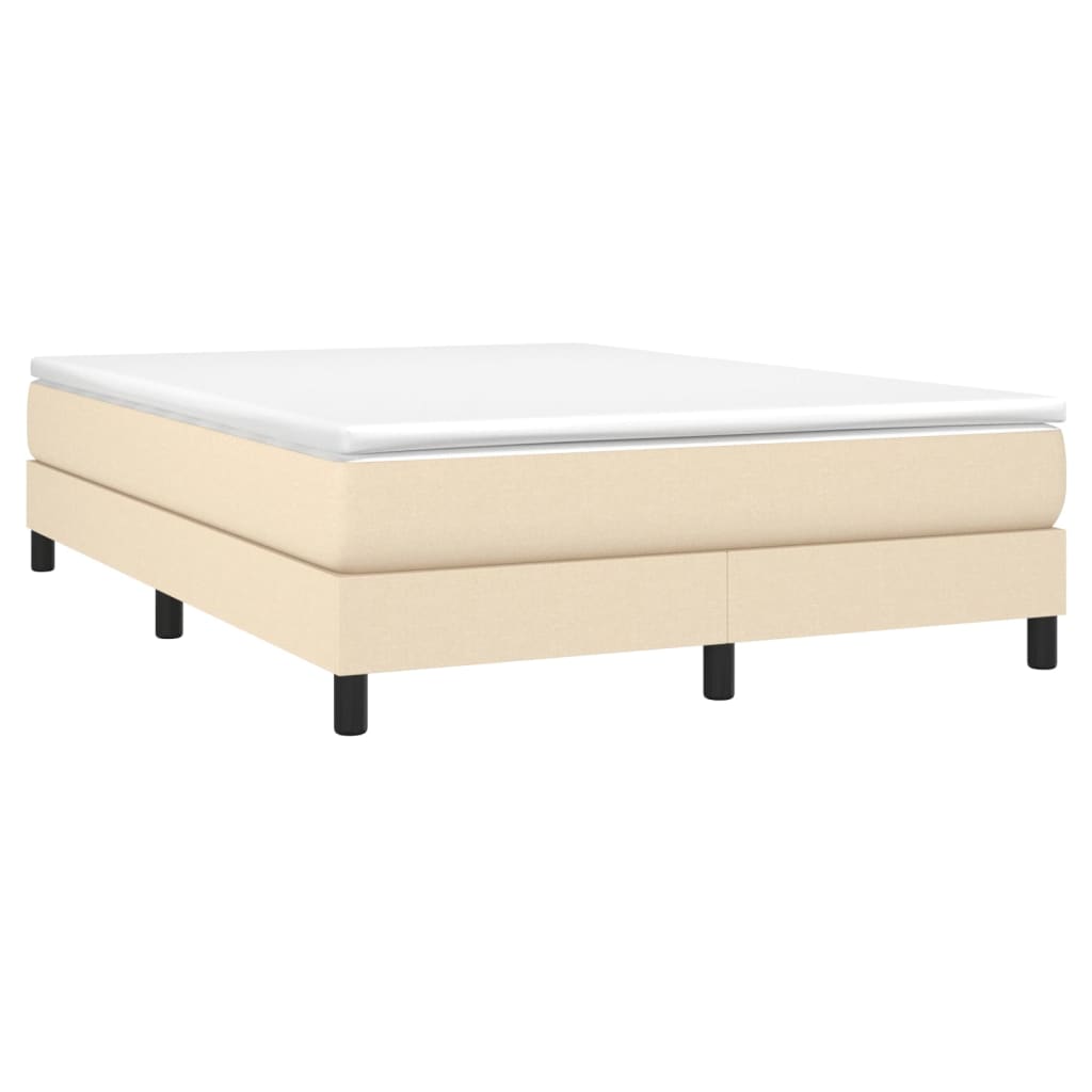 Κρεβάτι Boxspring με Στρώμα Κρεμ 140x190 εκ. Υφασμάτινο - Pakobazaar