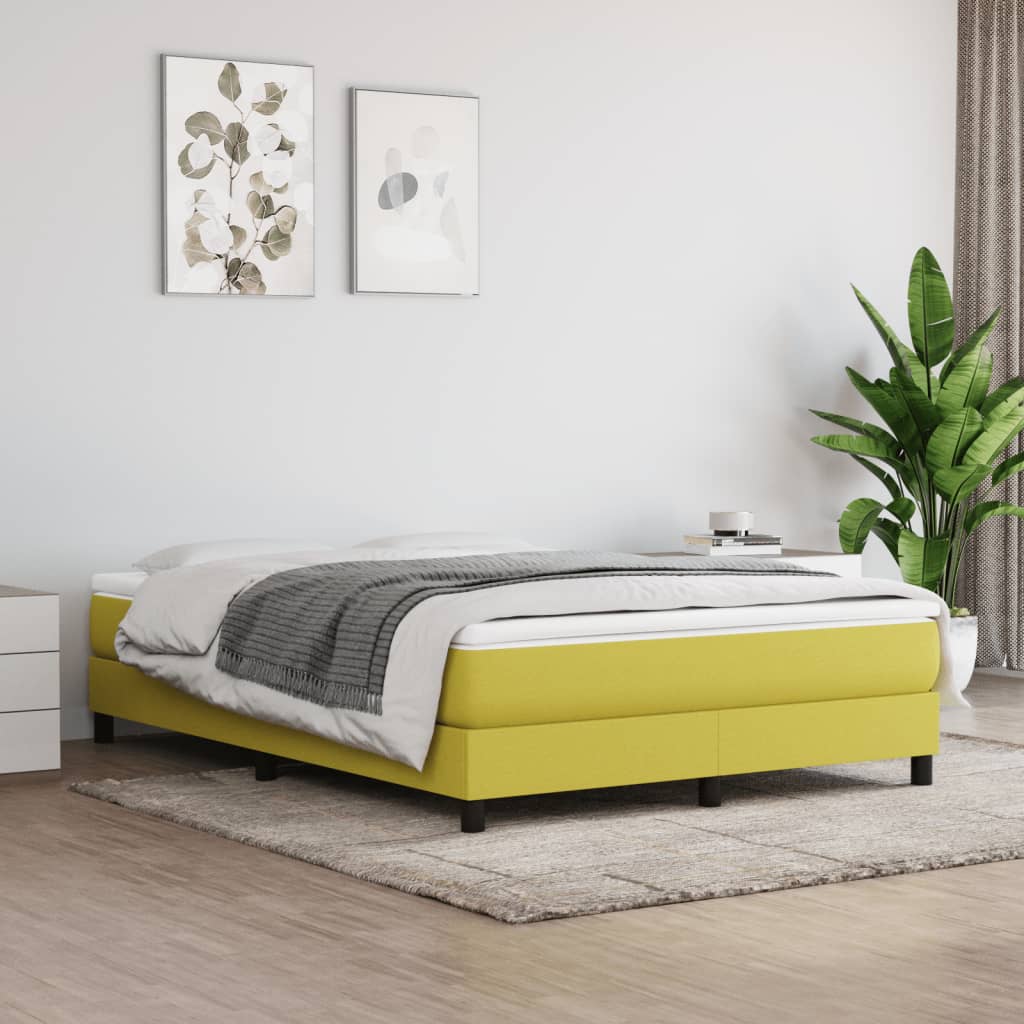Κρεβάτι Boxspring με Στρώμα Πράσινο 140x190 εκ. Υφασμάτινο