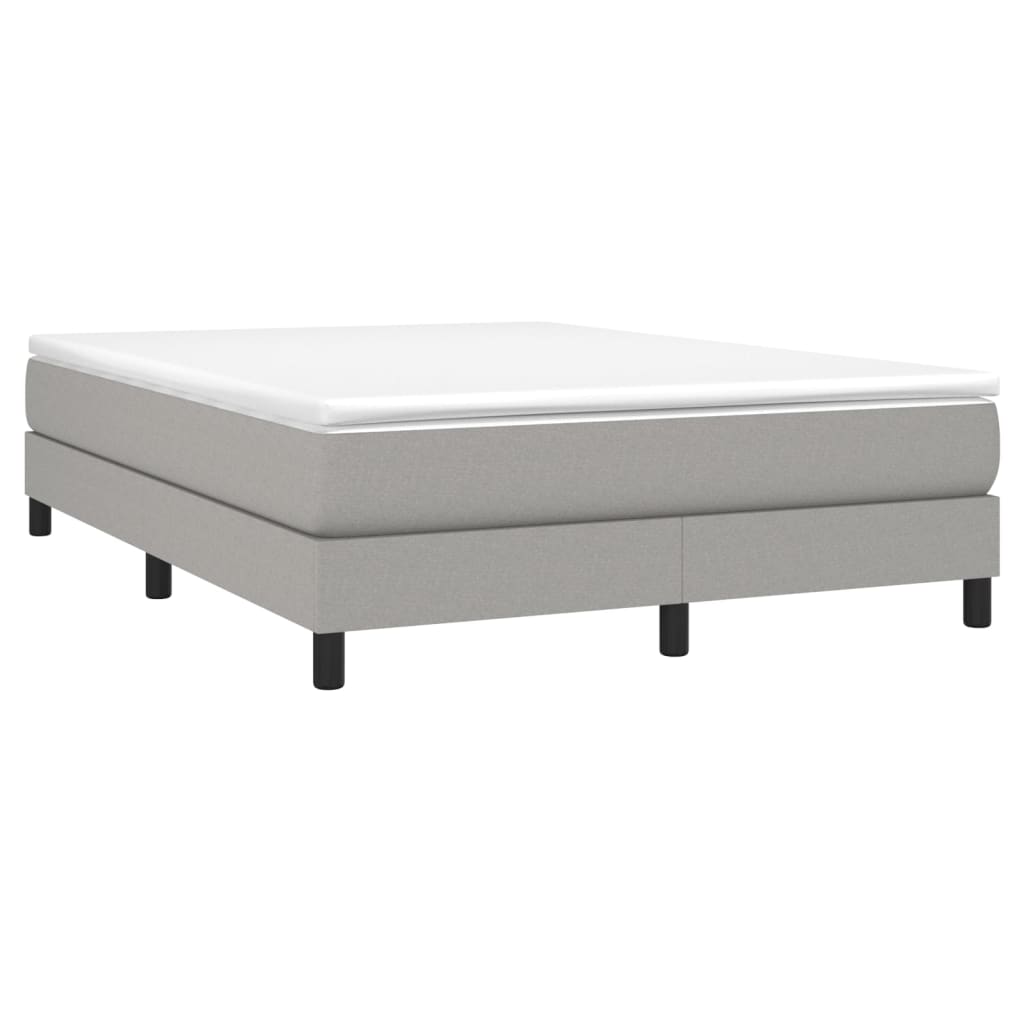 Κρεβάτι Boxspring με Στρώμα Ανοιχτό Γκρι 140x200 εκ. Υφασμάτινο - Pakobazaar