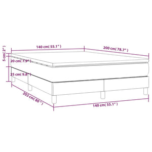 Κρεβάτι Boxspring με Στρώμα Μαύρο 140x200 εκ. Υφασμάτινο