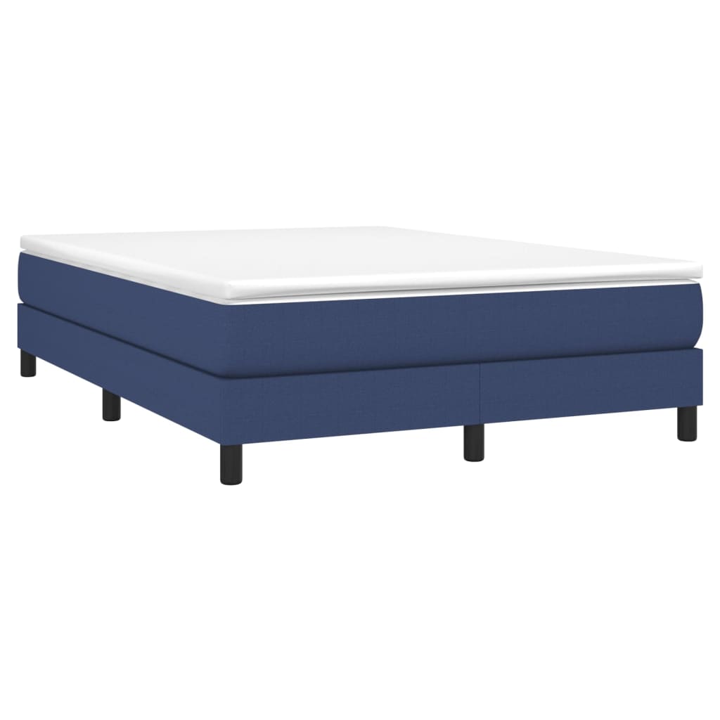 Κρεβάτι Boxspring με Στρώμα Μπλε 140x200 εκ. Υφασμάτινο