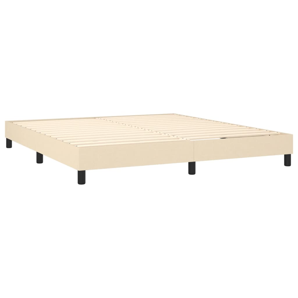 Κρεβάτι Boxspring με Στρώμα Κρεμ 160x200 εκ. Υφασμάτινο