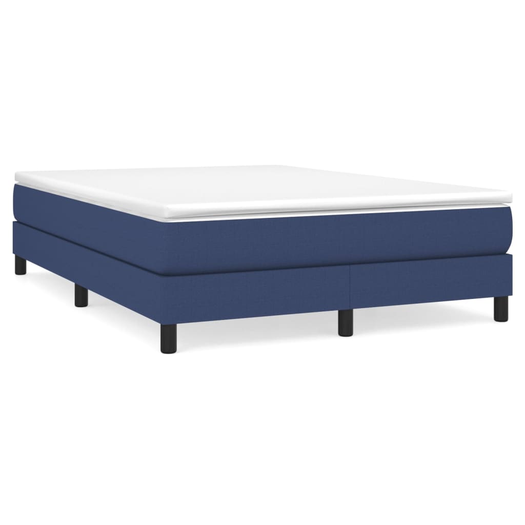Κρεβάτι Boxspring με Στρώμα Μπλε 160x200 εκ. Υφασμάτινο