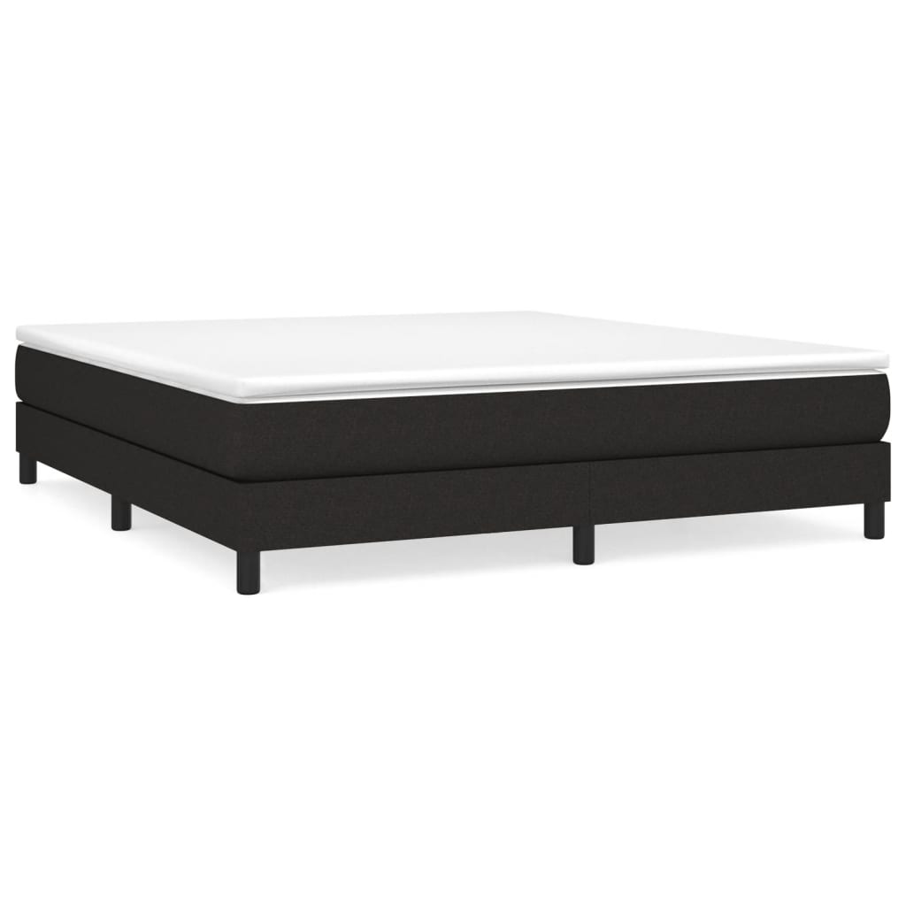 Κρεβάτι Boxspring με Στρώμα Μαύρο 180x200 εκ. Υφασμάτινο