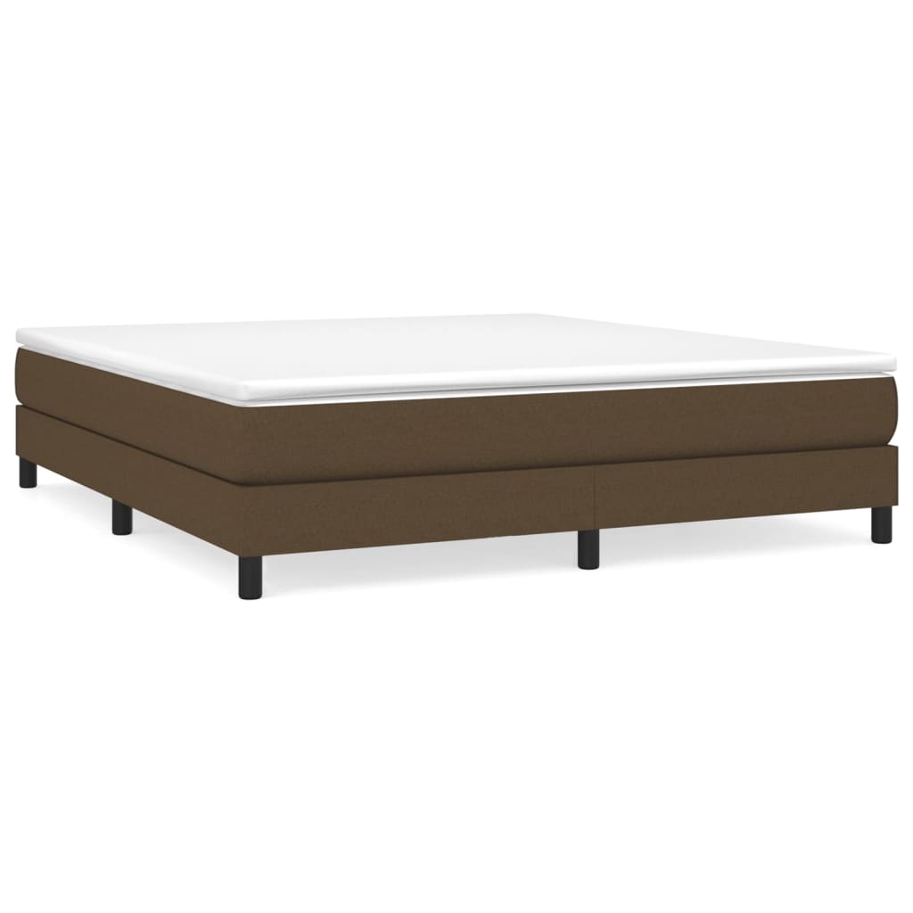 Κρεβάτι Boxspring με Στρώμα Σκούρο Καφέ 180x200 εκ Υφασμάτινο